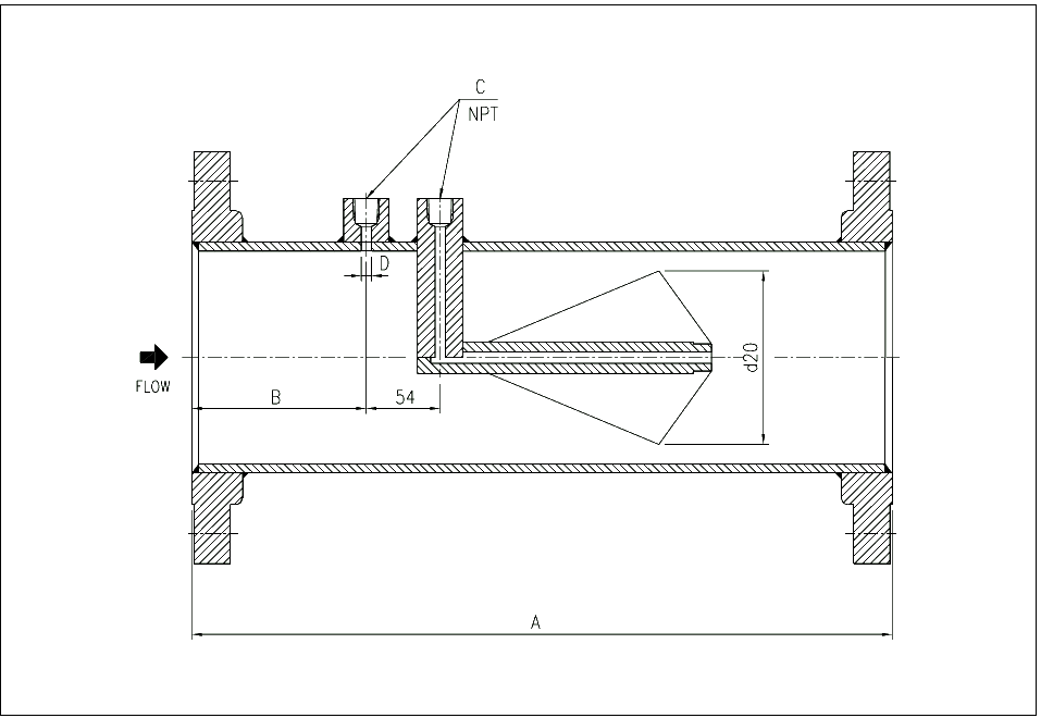 DHAV-CC01 standard dimensions (Flange version, mm)