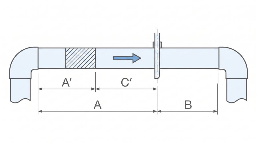 Required straight run (Table 4, multiples of D)
